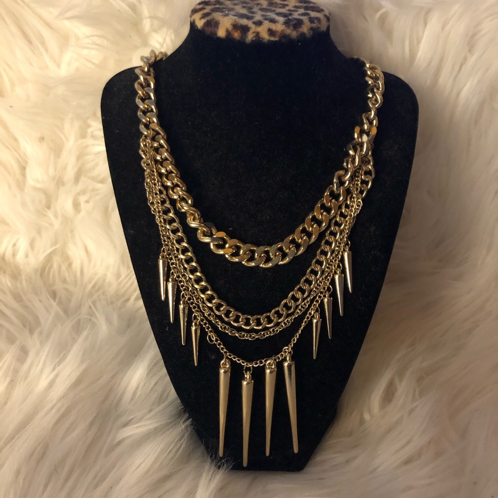 Layered spike necklace